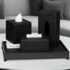 Woven Textured Paper Drawer Leather Tissue Box Rectangular Paper Box Square Storage Tank Living Room Home Decoration Storage 2
