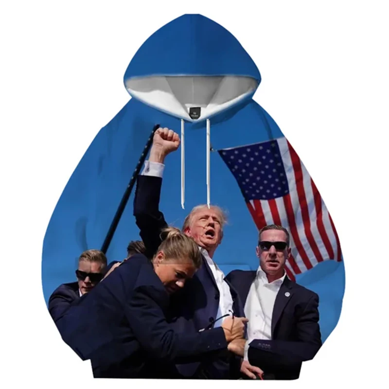 thumbnail image 1 of Sudadera con capucha estampada de Donala Trump Make America Great Again Sudadera con capucha de Trump Election Street Keep A Merica Great de 2024, 1 of 4
