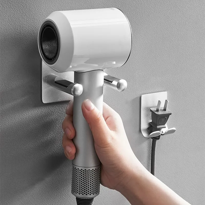 Waterproof Wall-Mounted Hair Dryer Organizer Space-Saving, and Durable, Ideal for a Clutter-Free Bathroom,Hair Dryer Holder 4