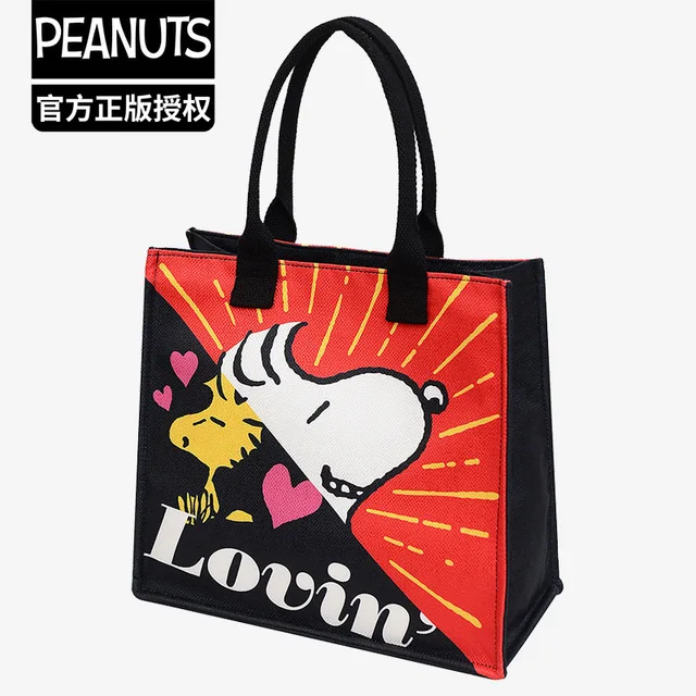 Cartoon Anime Snoopys Silk Handbag: A Cute and Convenient Lunch Box Handbag for Children