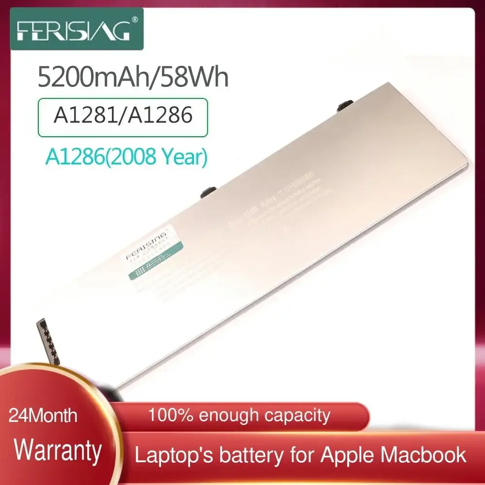 

FERISING Original New A1281 Battery for Apple MacBook Pro 15'' A1286 (2008 Version) MB470LL/A MB471LL/A MB772 MB772LL/A 11.1V