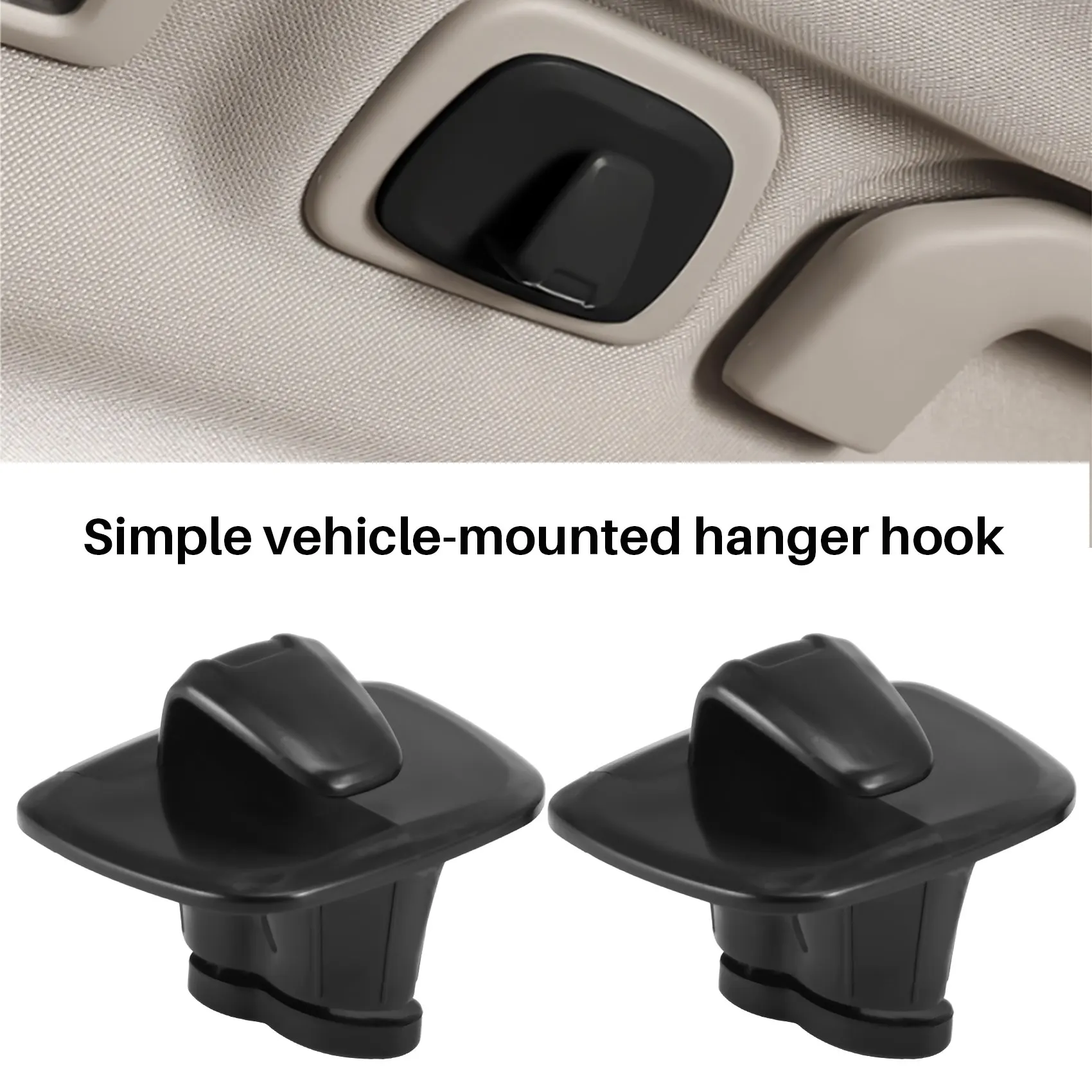 2Pcs Car Black ABS Interior Roof Hooks Clothes Hanger Hook Trim for Volvo V90 S90 XC40 XC60 XC90 2015-2020