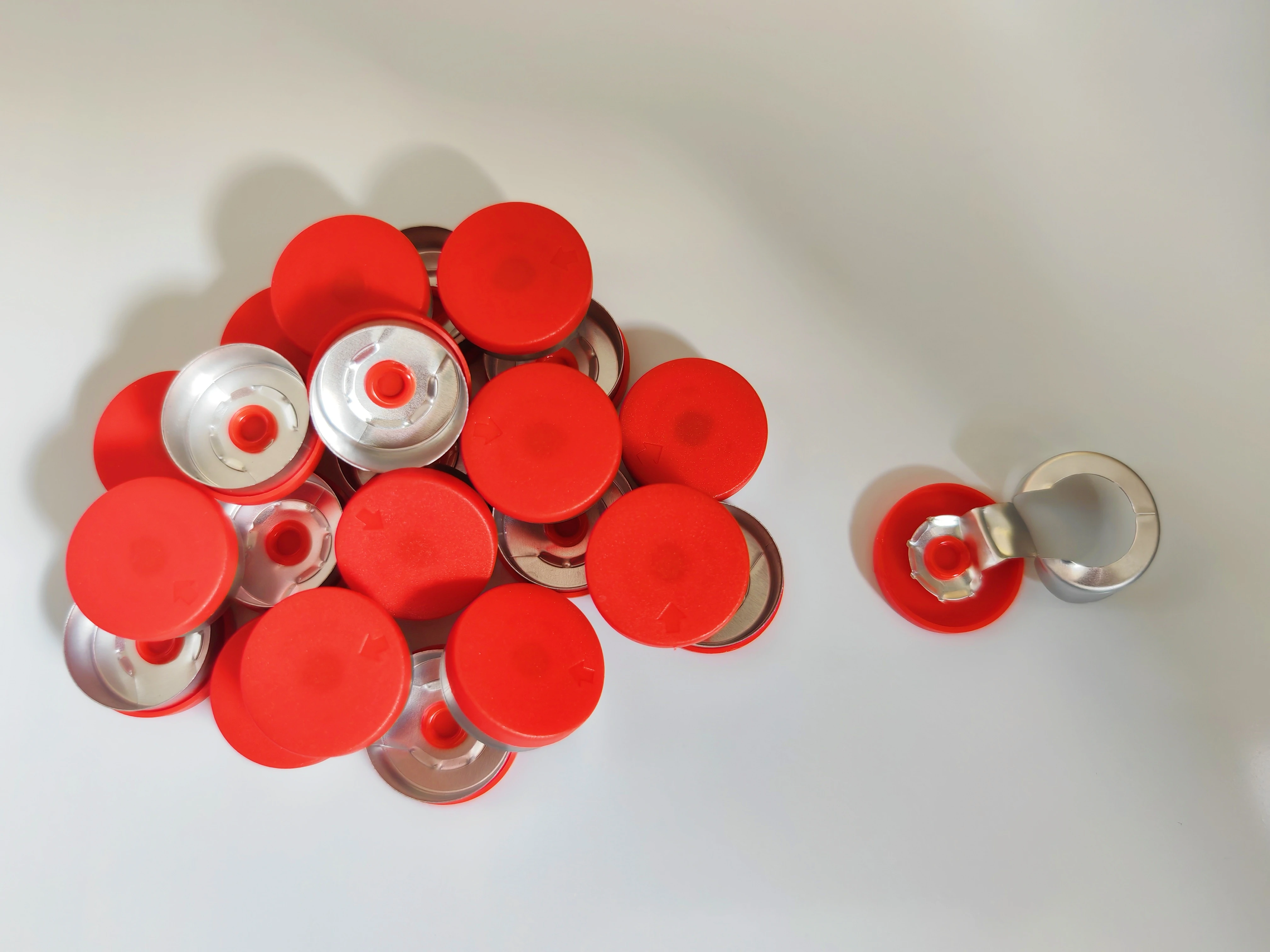 Plastic cap 20mm 200pcs/lot White tear off plastic Caps pharmaceutical caps Plastic tops crimping glass vial