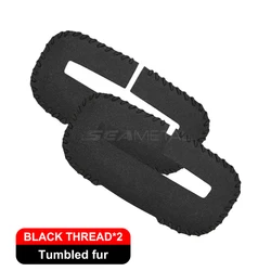 SEAMETAL Suede Leather Seat Belt Buckle Covers - Stylish Auto Interior Accessories (Black 2pcs)