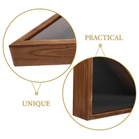 Triangle Wooden Flag Case Flag Storage Box Wood Protective Cover Included Patriotic Decor Triangle Flag Holder Folded 2
