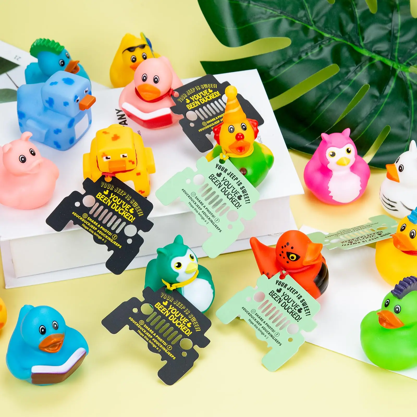 6/12 Set Rubber Duck Toy Duckies for Kids, Jeep Duck Birthday Gifts Showers Classroom Incentives, Summer Beach and Pool 4