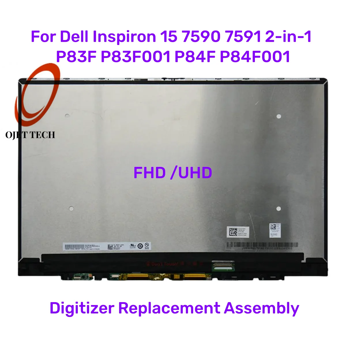 

15.6" 4K UHD FHD For Dell Inspiron 15 7590 7591 2-in-1 P83F P83F001 P84F P84F001 LCD Touch Screen Digitizer Replacement Assembly