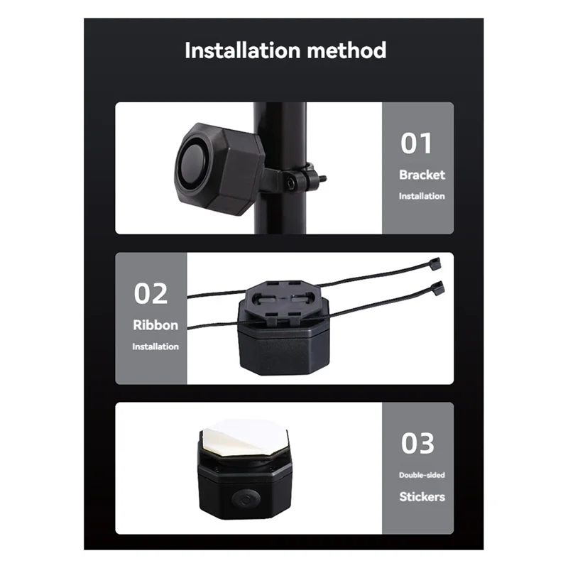 A45U Bike Vibration Alarm USB Charging Burglar Motorcycle Bike Security Alarm With Remote Control