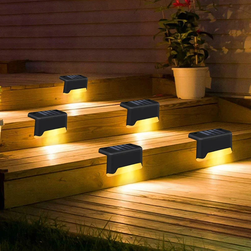 8x LED Solar Deck Lights Outdoor Solar Path Garden Light Waterproof Solar Step Lamps Decoration for Patio Stair Fence Courtyard 2