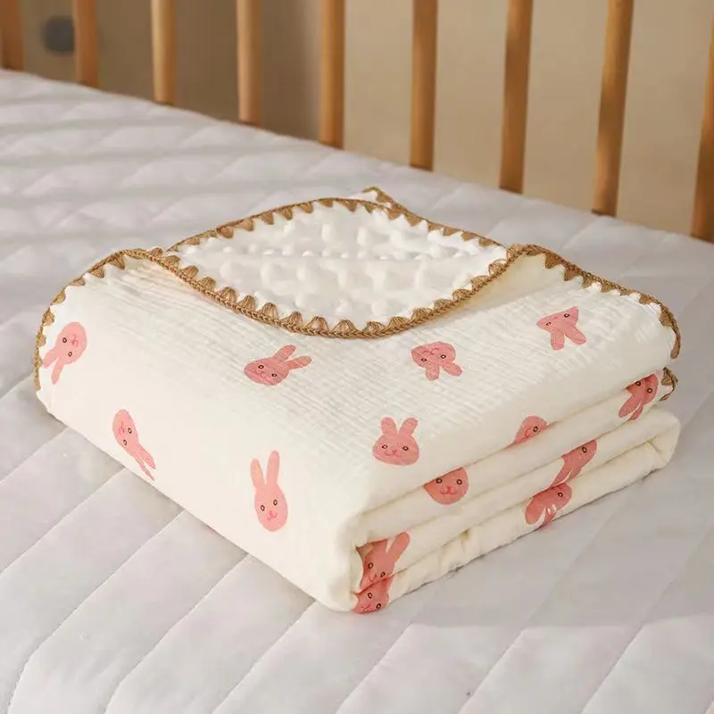 Newborn Baby Pure Cotton Dot Dot Blanket for Outing and Nap Time-Machine Washable