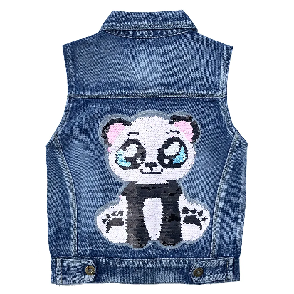 

Children's Clothing Little Girls Denim Vest Spring And Autumn Vest Coat Sleeveless Jacket With Button Clothing Simple Style