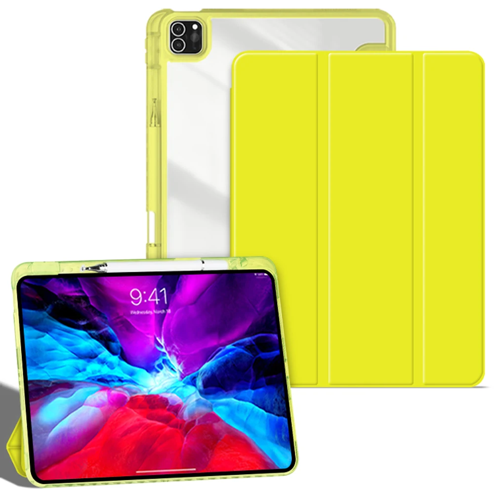 Premium TPU Silicone Shockproof Smart Tablet Case with Pencil Holder