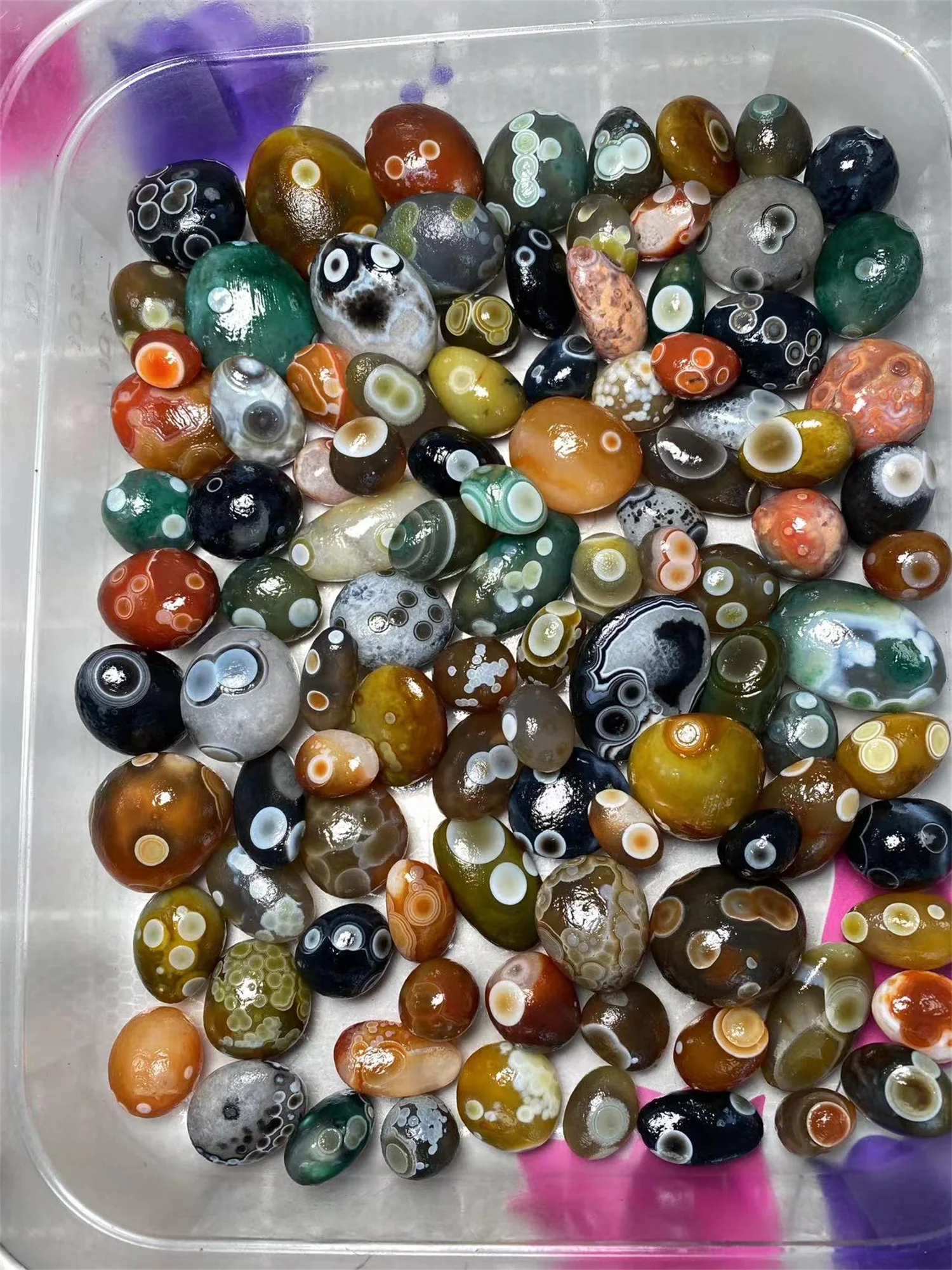 0.5kg/lot Rare Colorful Eye Stone Gobi Agate Non-Porous Bulk Rough Collectibles Miraculous strong energy amulet diy