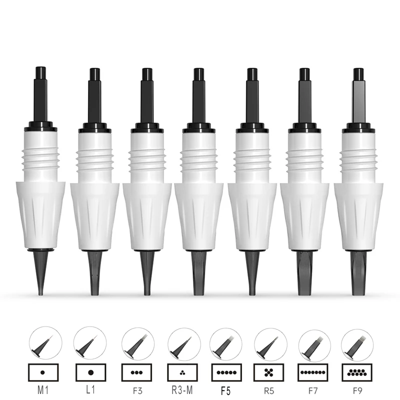 Фото Иглы Artmex для машины Artmex V3 V6 V8 V9 V11 Dr. Pen A3 Картридж PMU Игла для татуировки бровей Eyeline Lips L1 R3 F3 F5 R5 F7 №1