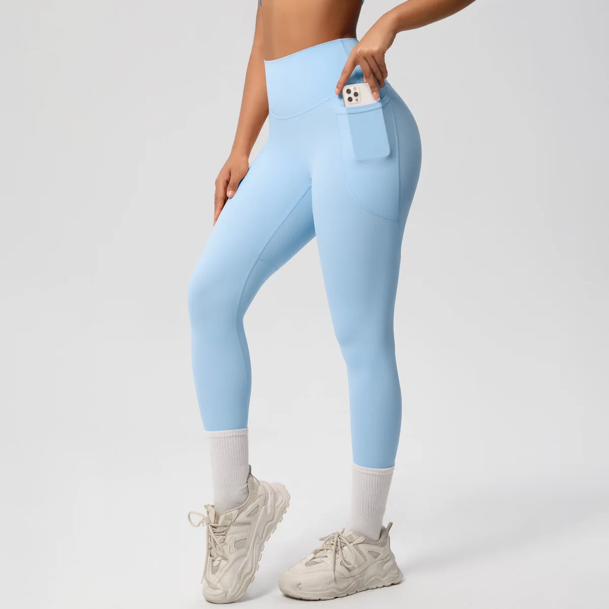 Air Brush High Waist Gym Leggings with Pockets Women Fitness Yoga Pants Female Sports Running Tights Butt Lifting Leggins