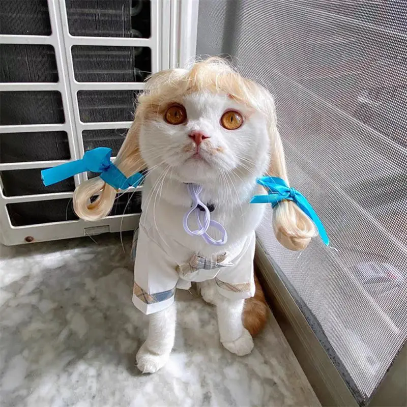 애완 동물 가발 코스프레 소품, 개 고양이 크로스 드레싱 헤어 세트, 재미있는 사진 소품, 머리 액세서리, 장난, 애완 동물 용품, 도매