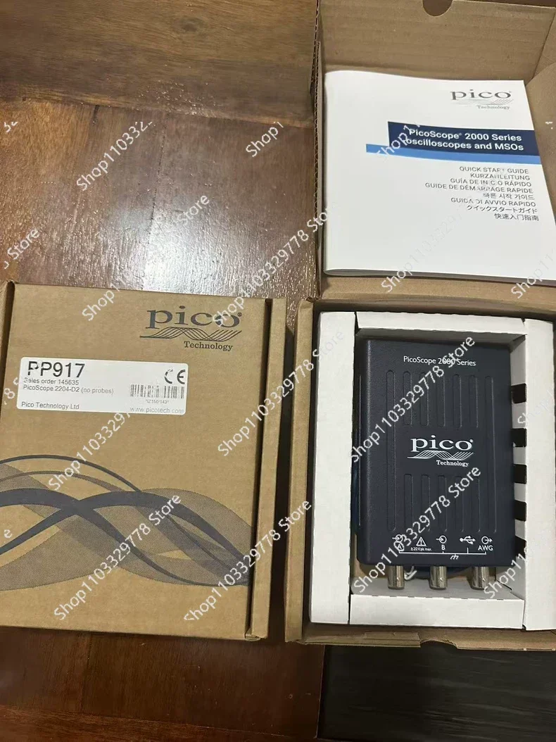 PicoScope2204A 휴대용 오실로스코프 PP917 10MHz 대역폭, 새 제품이며 오리지널, 프로브 없음