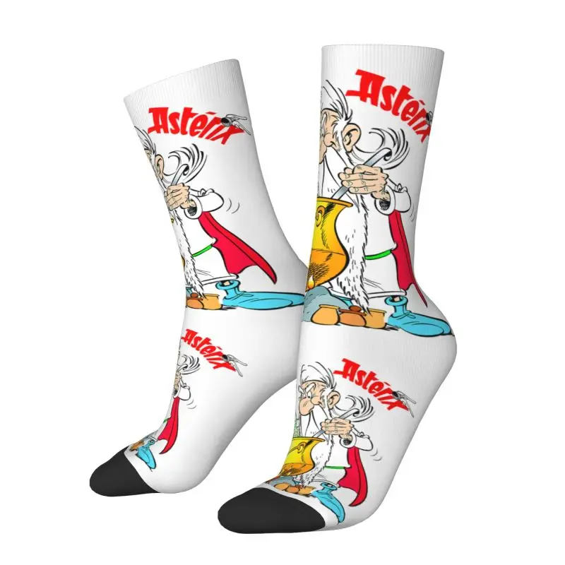 

Fashion Mens Cartoon Asterix Panoramix Dress Socks Unisex Comfortable Warm 3D Print Getafix Cooking Magic Potion Crew Socks