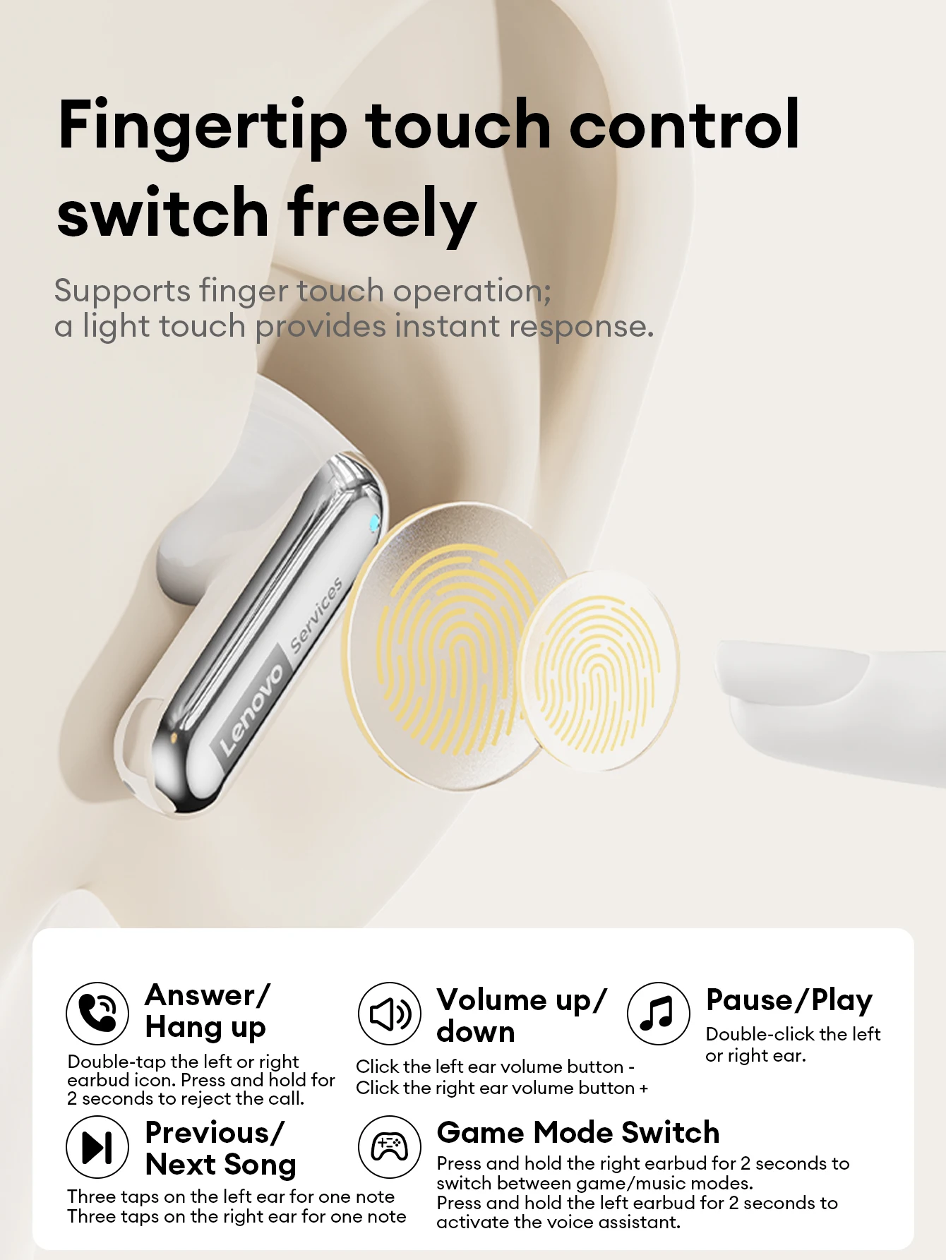 Lenovo LE230 touch controls