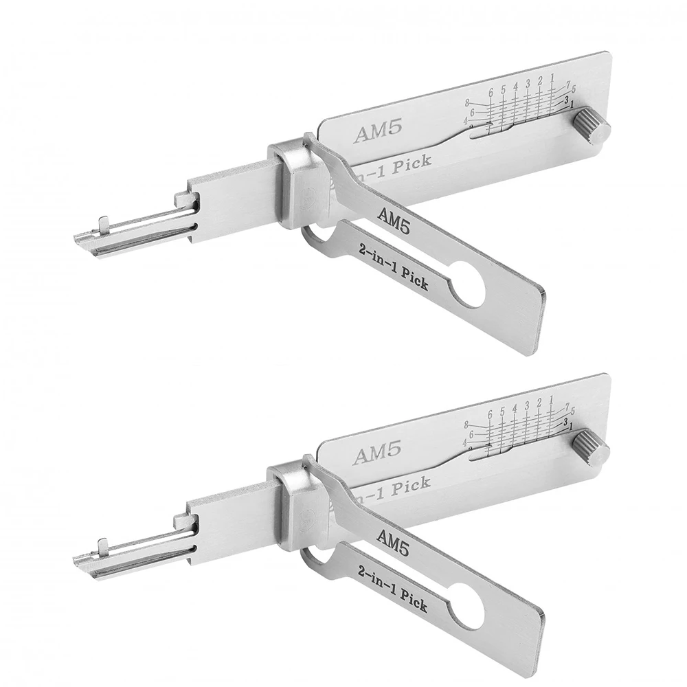 Professionelles AM5 2-in-1 Schlüsseldecoder-Set im Lishi-Stil aus Edelstahl für Schlage Türschloss-Öffner – Detail 7