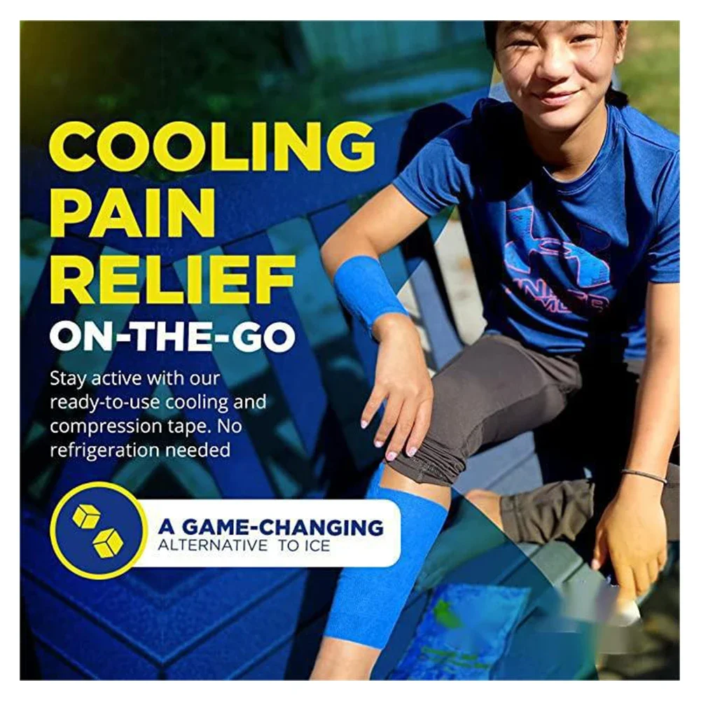 Self Adhesive Ice Bandage Instant Cooling Ice Tape Muscle Recovery Cooling and Compression Tape for Athletes and Adults