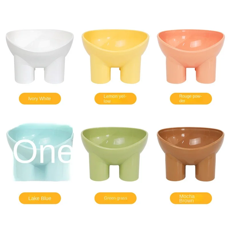 

Set of 2 Plastic Cat Bowls for Food and Water; Non-slip and Easy to Store