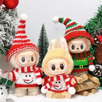 17cm Mini Doll'S Clothes Outfit Accessories For Korea Kpop Exo Labubu Idol V1 V2 Winter Christmas Sweater Scarf Set Clothing 2