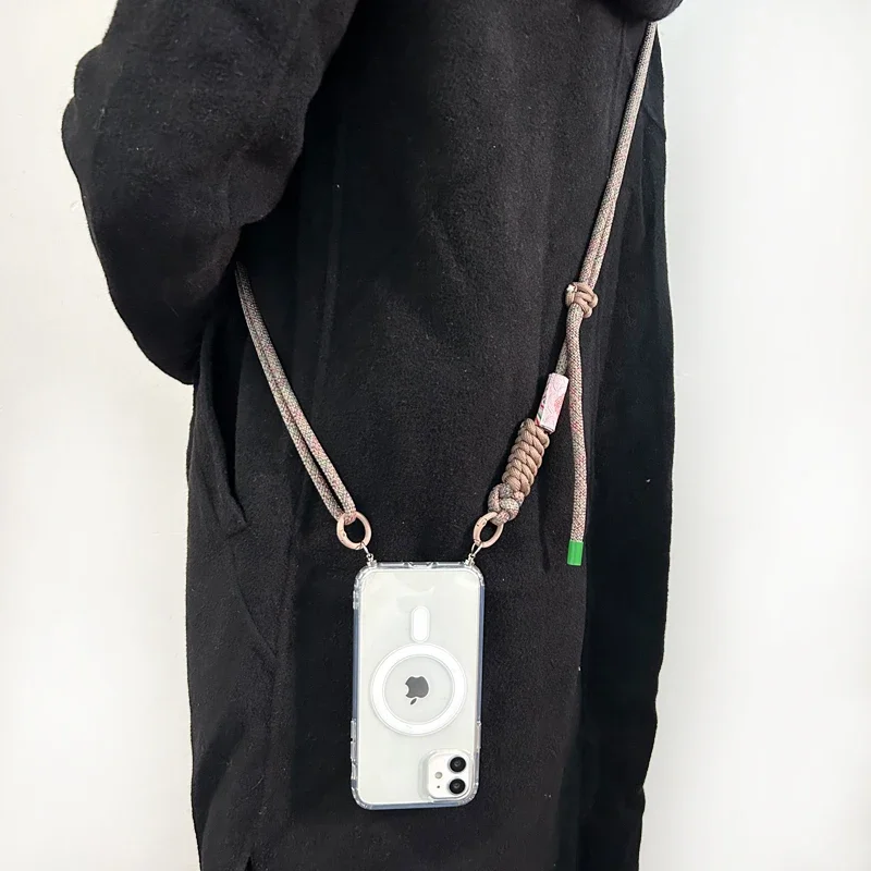 Versatile Magnetic Phone Case with Crossbody Necklace Strap and Adjustable Lanyard