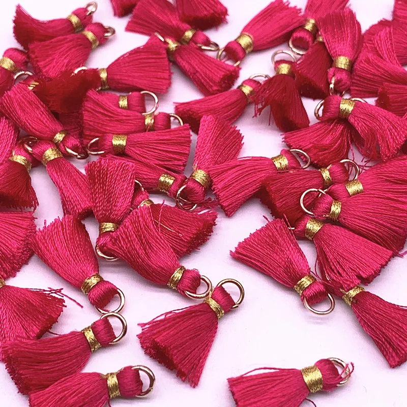 10pcs 20mm Mini Polyester Silk Tassels Hanging Fringe Earring Making Accessory Garment Sewing Tools Home Decoration DIY Craft