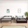Wood Full Over Full Bunk Bed with Trundle, Bunk Bed Frame with Ladder, Solid Wood Frame & Safety Guardrails 5