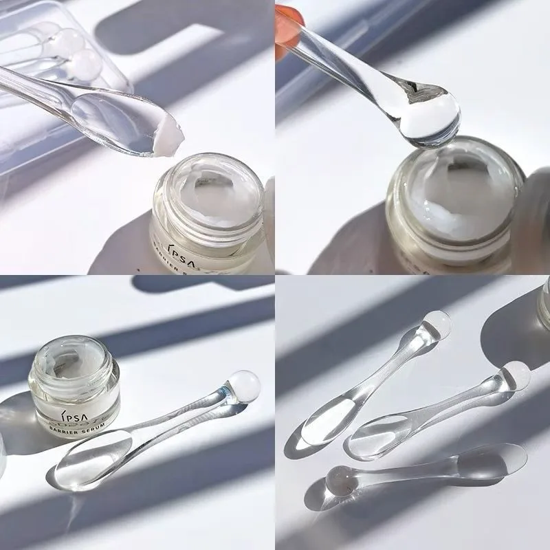 3pcs Acrylic Cosmetic Spatulas Scoop Bottle Face Cream Mask Mud Mixing Spoon Beauty Tools Absorb Roller Facial Applicator