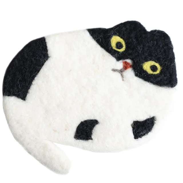Cat Coasters Felt Animal Mat Coffee 
