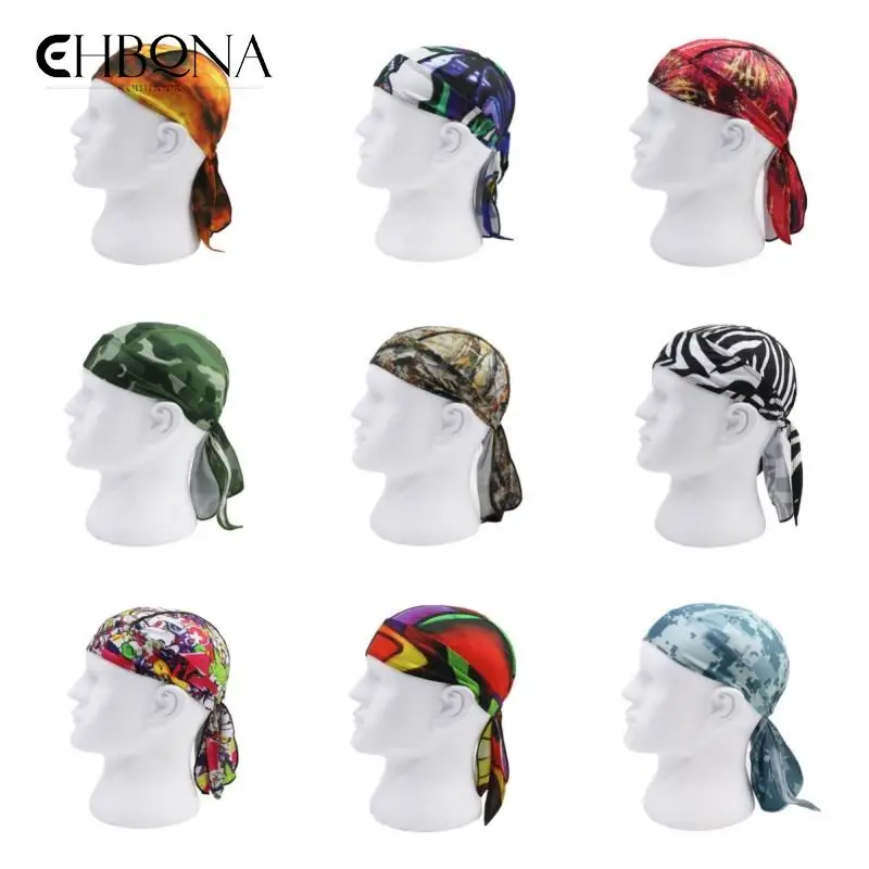 Summer Men Running Riding Bandana Foulard Quick Dry Pure Cycling Durag Head Scarfciclismo Pirate Cap Headband