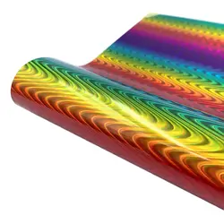 Vibrant Sparkle Rainbow Plaid Adhesive Vinyl Sheet Set - 26 Assorted Colors for Creative DIY Projects (Wavy Rainbow)