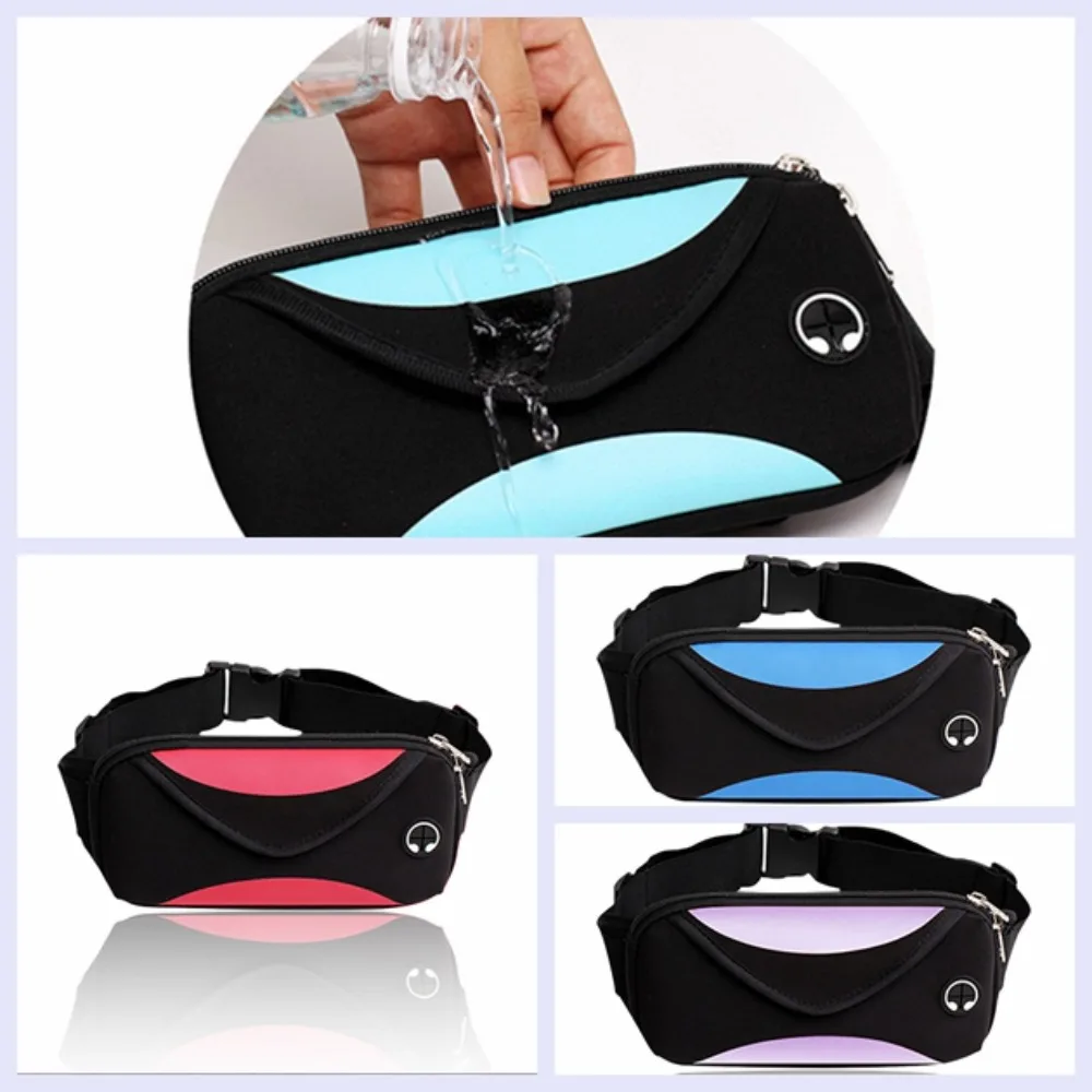 

6.5inch Running Belt Bag Jogging Pouch Hollow Out Fanny Pack Belt Waist Pouch Folding Multicolor Sports Waist Bag Women