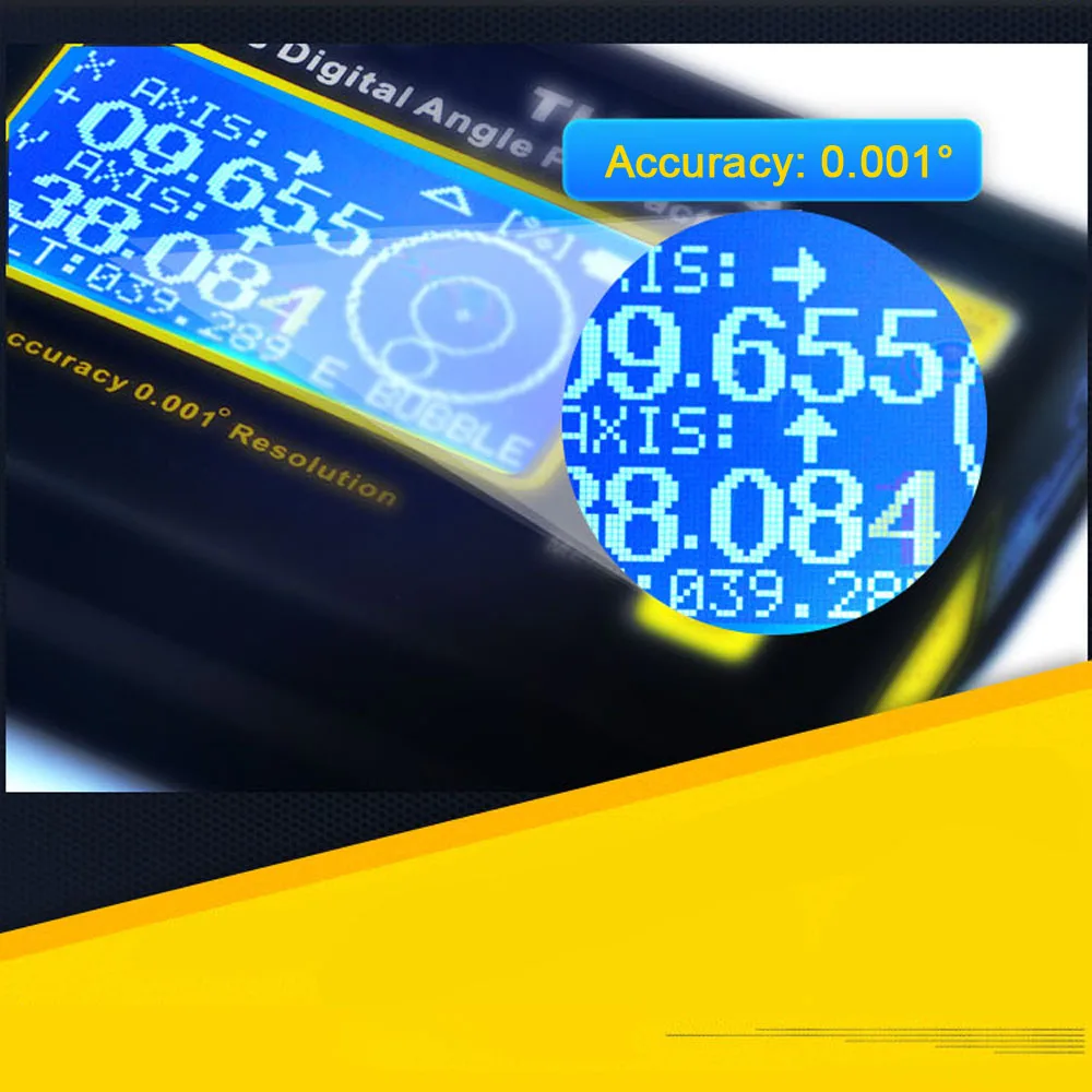 TLL-90S Super High Precision Angle Meter 0.005 Digital Level Inclinometer Angle Protractor with LCD Display 100-240V 50-60Hz
