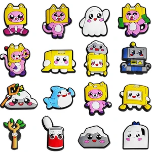 1-16pcs Cartoon Anime Boxy Foxy Robot Shoe Charms PVC Clog Shoes Accessories Sandals Shoe Buckle Decorations Kids Birthday Gift