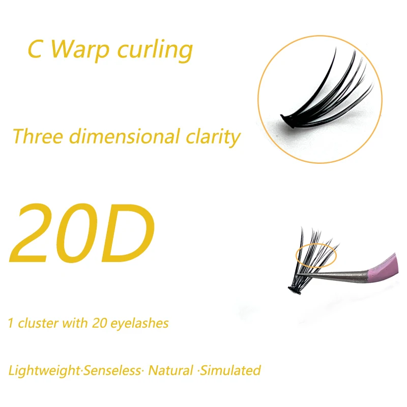 Natural False Eyelashes, 1 box 60 clusters 20D individual eyelashes, extension eyelashes, Professional Makeup, Free Shipping