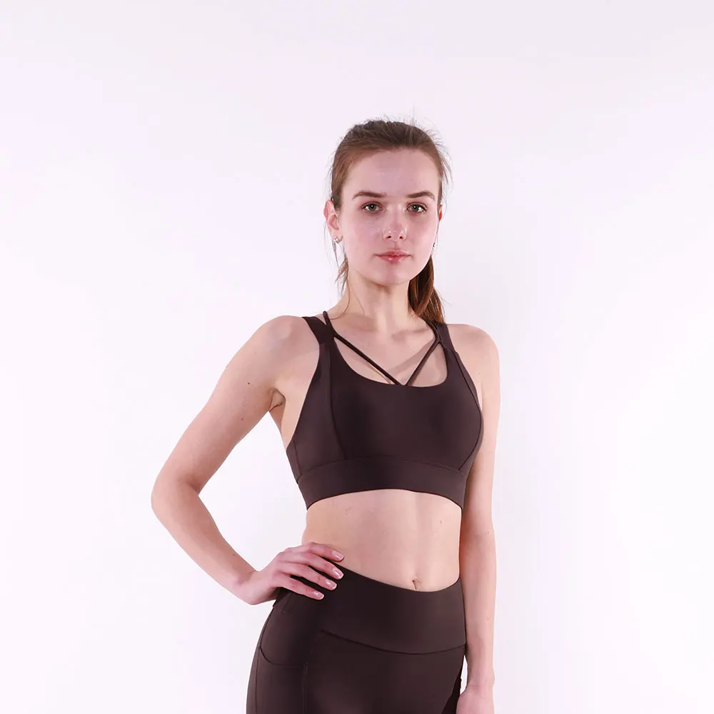 

Design women's breathable feeling fabric sports bra custom logo Breathable fast Drying elastic sports Gym bra
