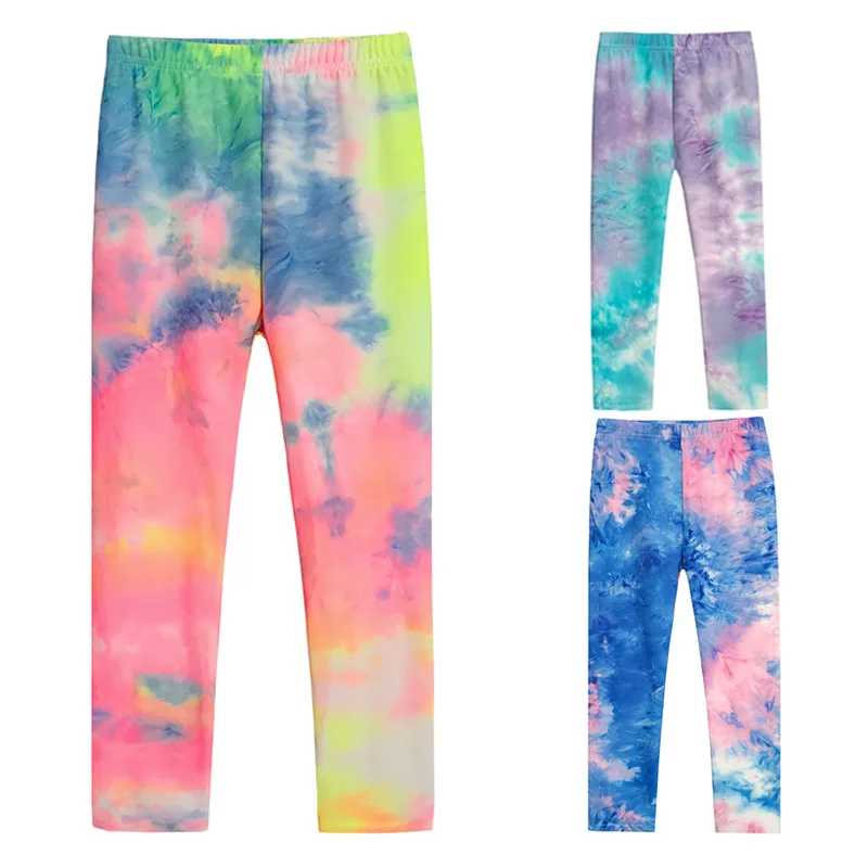 Kids Toddler Girls Legging Spring Summer Graffiti Colorful Printed Stretch Slim Leggings for Children