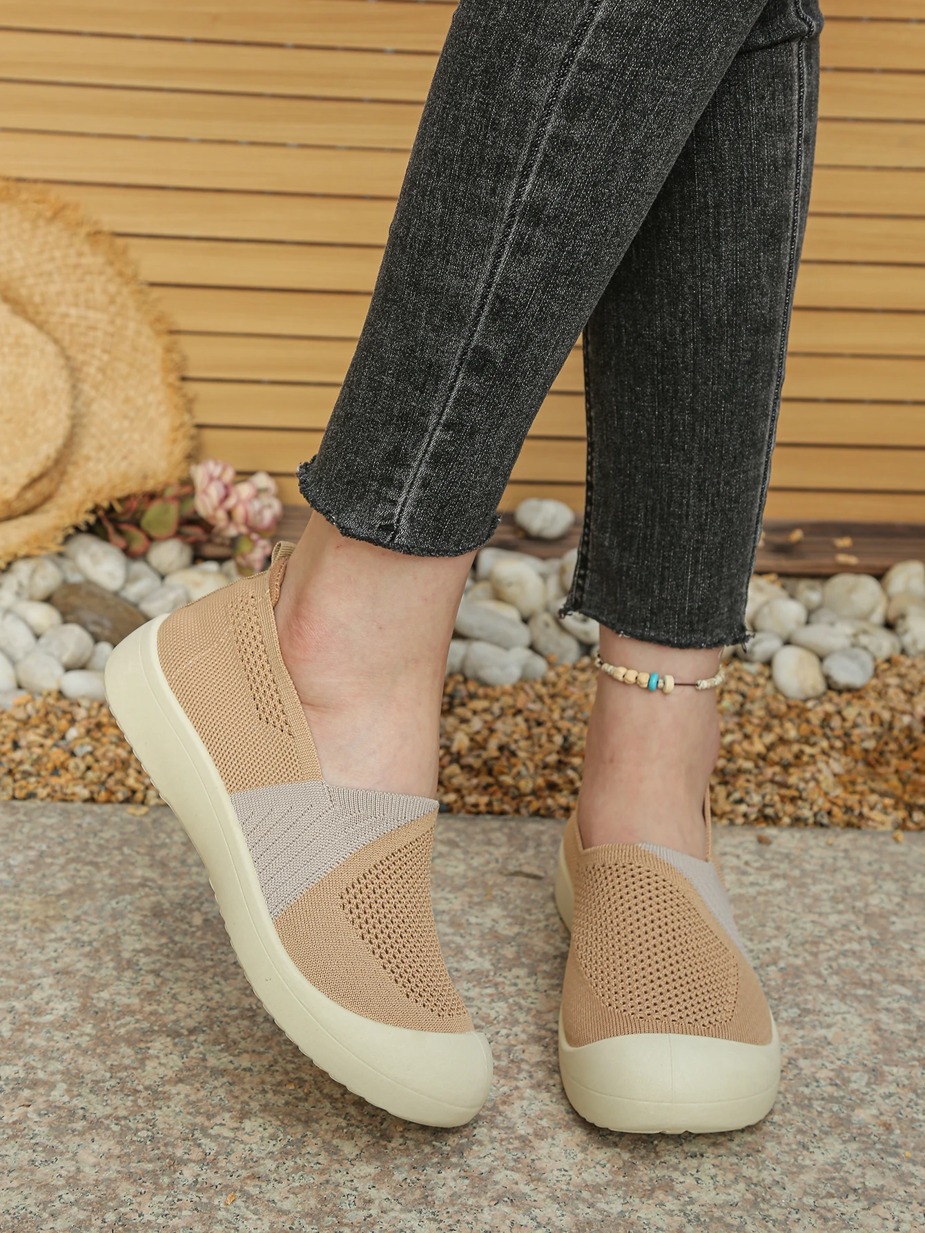 Spring 2026 Women's Casual Flat Shoes Knitted Upgraded Version Comfortable Loafers Fashionable Ladies' Footwear Free Shipping