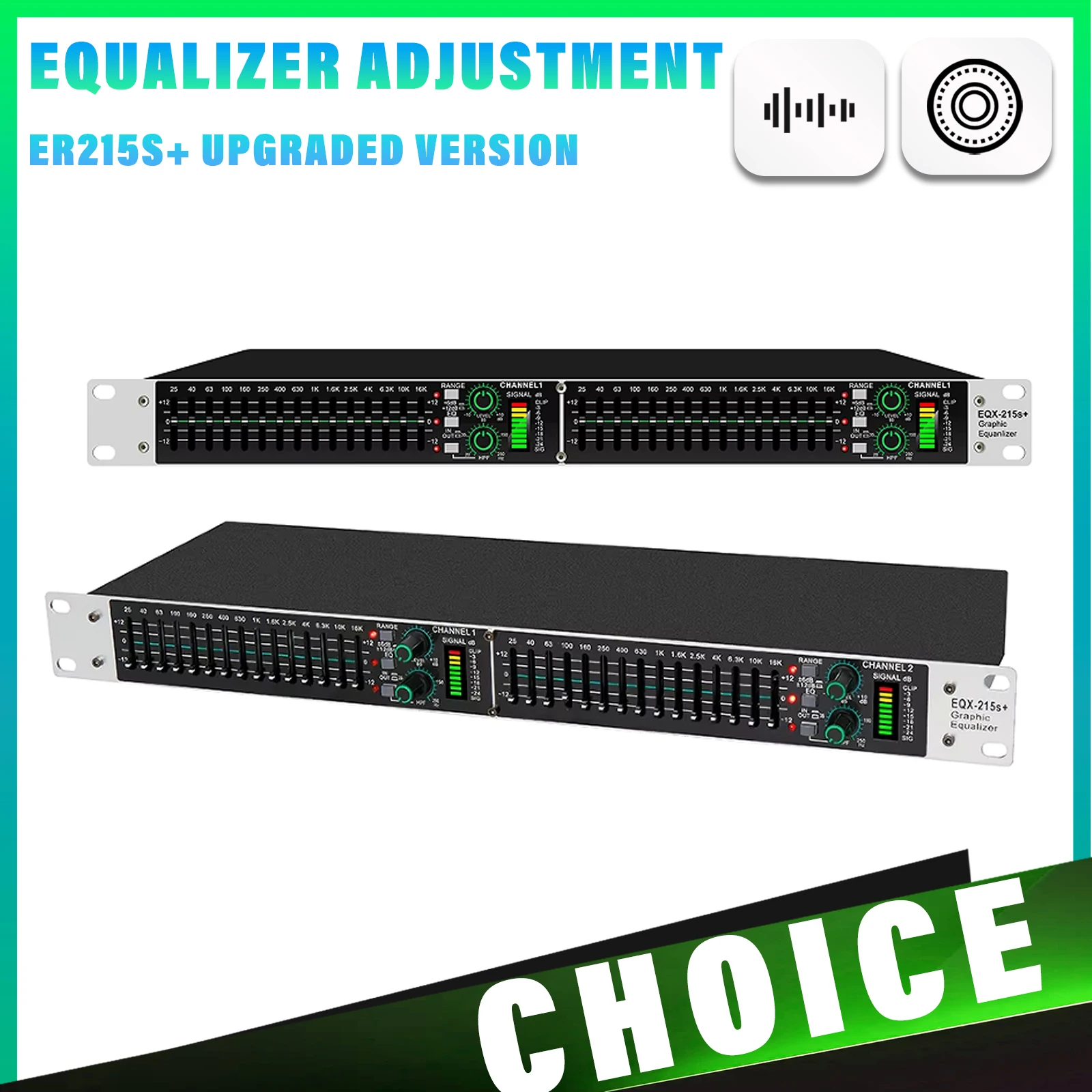 EQ215S Balanced Adjustment Audio Device 15 Band Graphic Equalizer Power Equalizer Digital Audio Sound Processor