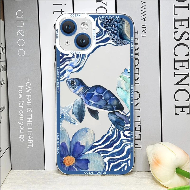 Cool Ocean Turtle Phone Case – Sea Blue Turtle Design Soft Clear Cover