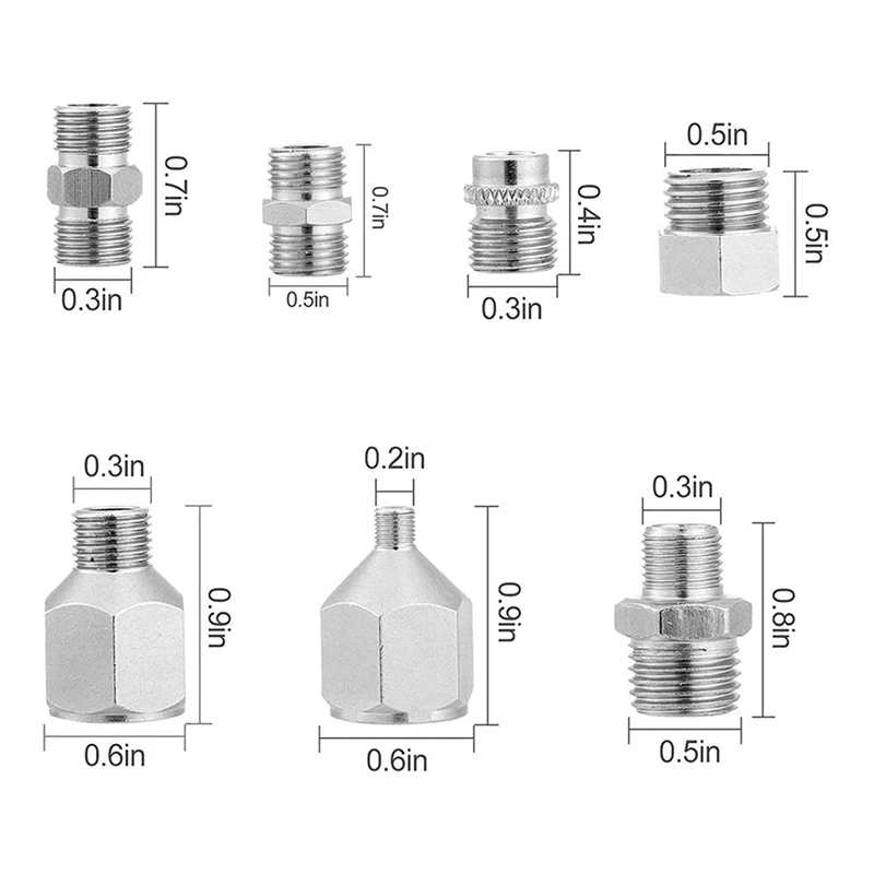 10Piece Multi-Size Adapter Set Air Brush Fitting