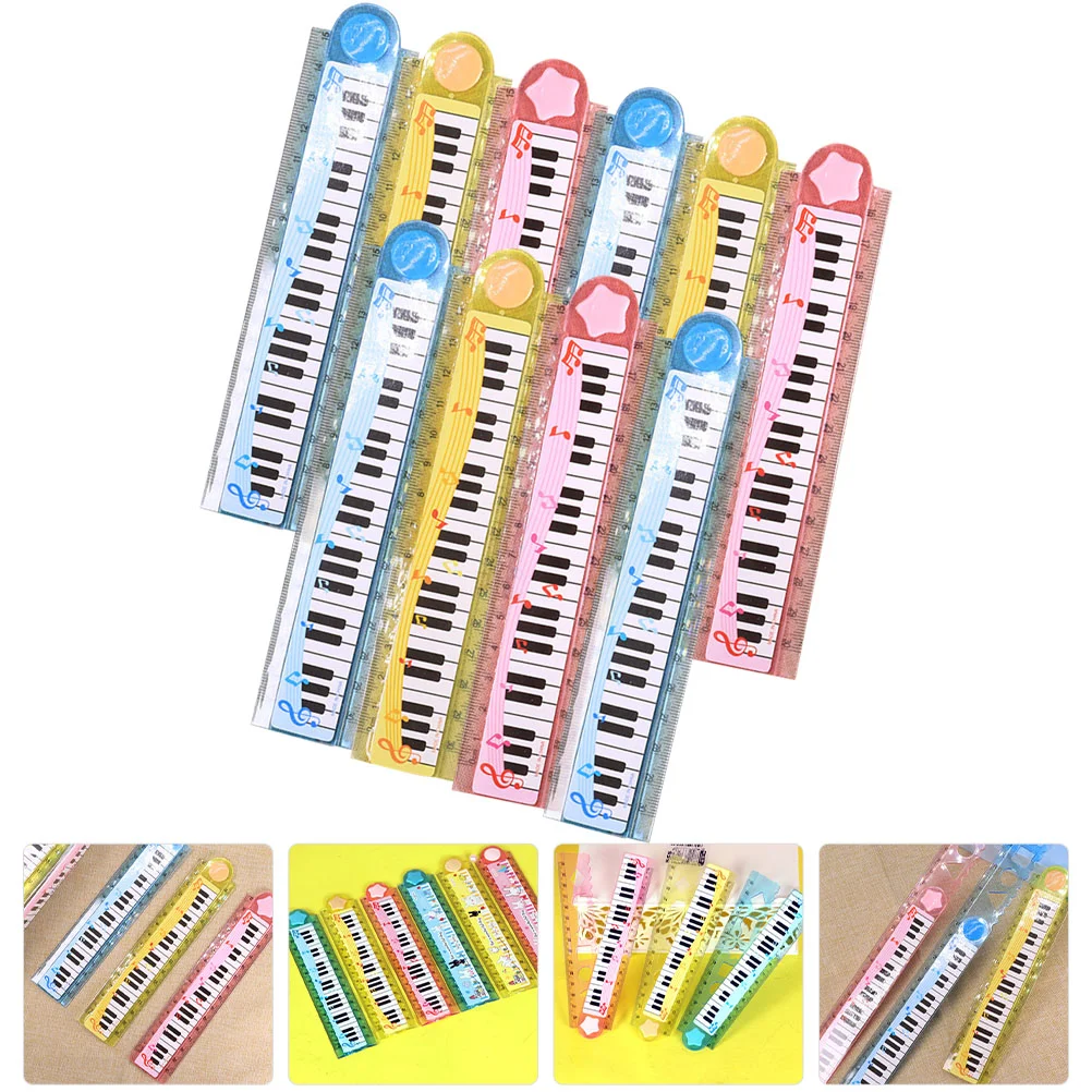 

10 Pcs 30cm Piano Ruler for Kids Daily Use Children Fold School Adorable Student Plastic