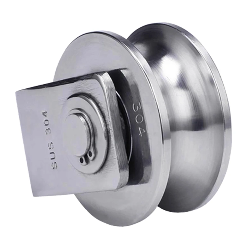 Wheel Pulley 304 Stainless Steel Track Wheel Loading 660lb Capacity Removable Wheel Pulley Block 3