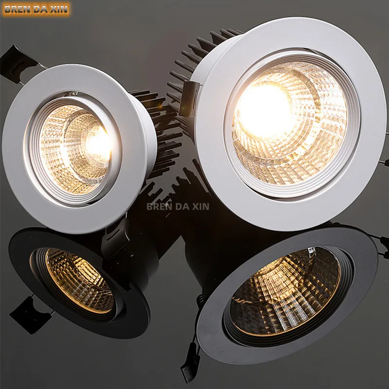 Led Downlight Recessed Ceiling Spotlight Recessed Dimmable LED downlight Angle Adjustable COB Ceiling Light Spot Light 7W9W12W15W18W Rotating AC85-260V Indoor Bulb