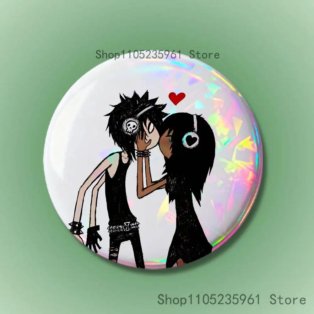 Ich liebe Emo Jungen Icon Pin Weißblech Runde Brosche Cosplay Nijigen Otaku Kultur Abzeichen 58mm 44mm 32mm 75mm 25mm – Detail 16