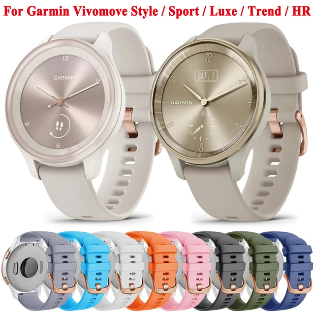 20mm Silicone Band For Garmin Vivomove Style HR Sport Trend Luxe