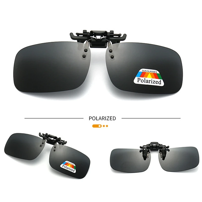 Polarized Glasses Clip On Flip Up Outdoor Uv Protection Fishing Sunglasses Myopia Glasses Clips Night Vision Glasses Clip